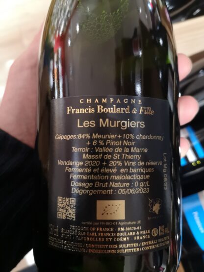 Champagne Francis Boulard Les Murgiers Les Vins d'Aurélien caviste Lille